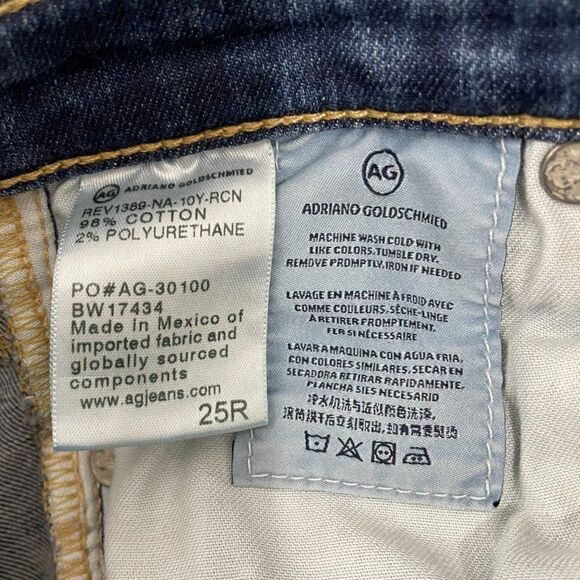 Ag Adriano Goldschmied Jeans Women 25 Blue Dark Wash Supper Skinny Ankle Denim - Picture 5 of 11